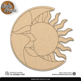 Sun And Moon  Decorative MDF Laser Cut Premarked Base | Design-5
