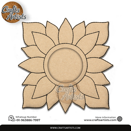 sunflower/lotus laser-cut 2-layer mbf plain base light holder – design 11
