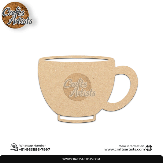 Tea Cup MDF Laser Cut Fridge Magnet – Plain Base Design-21