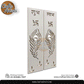 Wooden Door with Sarmica CNC Cut Shubh Labh & Peacock Feather Design-1